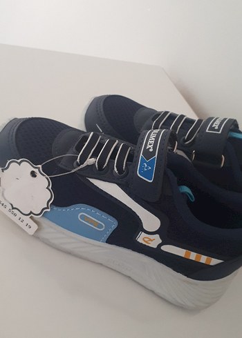 Mavi Erkek Çocuk Spor Ayakkabı Velcro Bantlı - Görsel 2