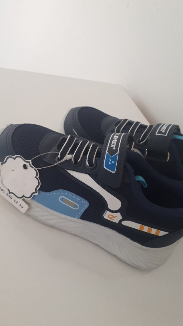 Mavi Erkek Çocuk Spor Ayakkabı Velcro Bantlı - Görsel 2