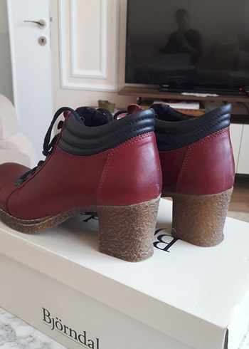 Bordo Deri Vintage Kadın Bot - Görsel 3