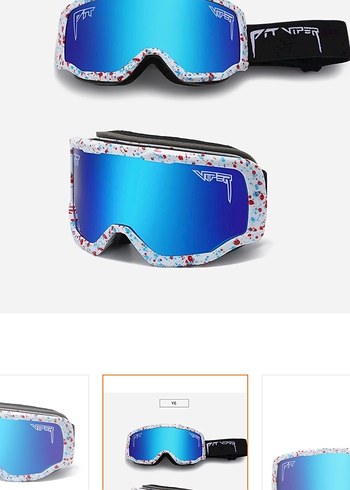 Mavi Tie-Dye Kayak Gözlüğü Velcro Bantlı - Görsel 3