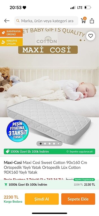 Maxi Cosi Ortopedik çocuk yatağı