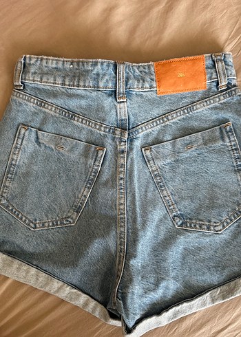 xs Beden Kadın Mavi Bol Kesim Denim Şort ZARA