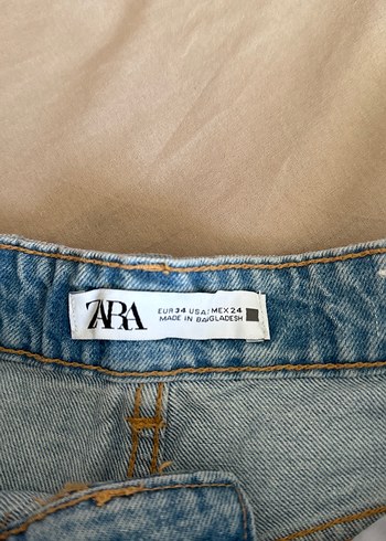 Zara Kadın Mavi Bol Kesim Denim Şort ZARA