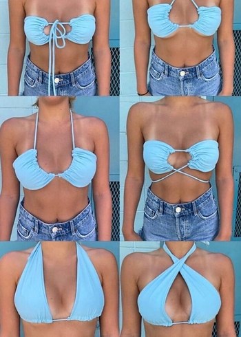 m Beden Siyah Bikini Üstü