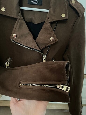 m Beden Bershka suni süet kahverengi çeket
