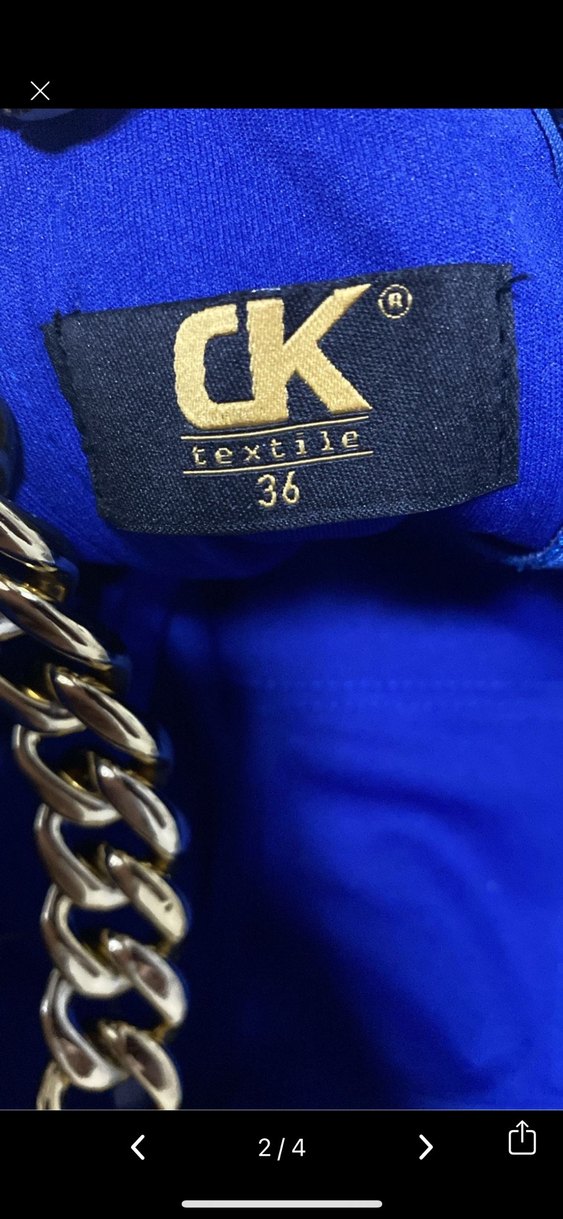 Mavi Uzun Drapeli Straplez Elbise - Görsel 2