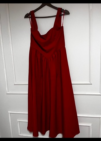 Kırmızı Drapeli Uzun Plaj Elbisesi - Görsel 2