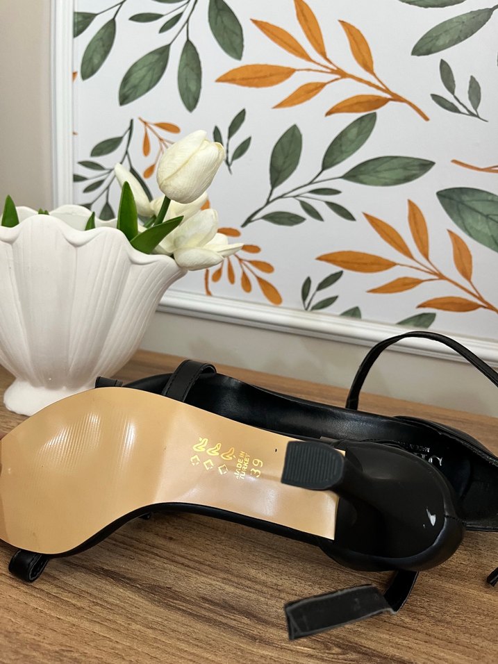 Siyah Yılan Desenli Stiletto Topuklu Kadın Ayakkabı - Görsel 3