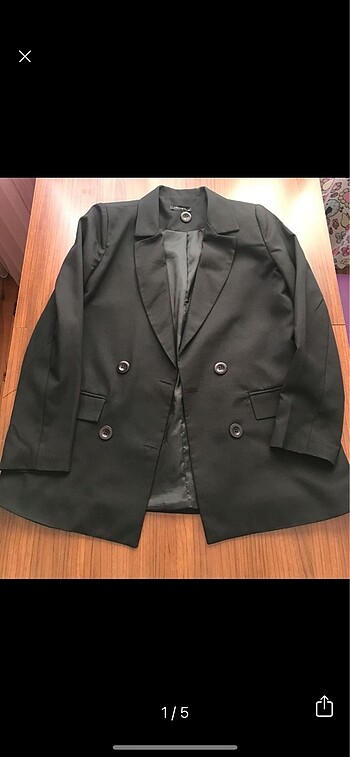 Siyah dokuma astarlı blazer ceket
