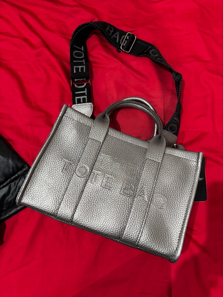 Gri Deri Kadın Omuz Çantası - Görsel 2