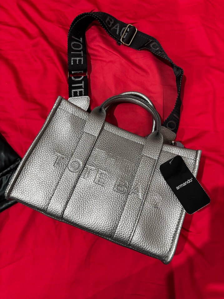 Gri Deri Kadın Omuz Çantası - Görsel 3