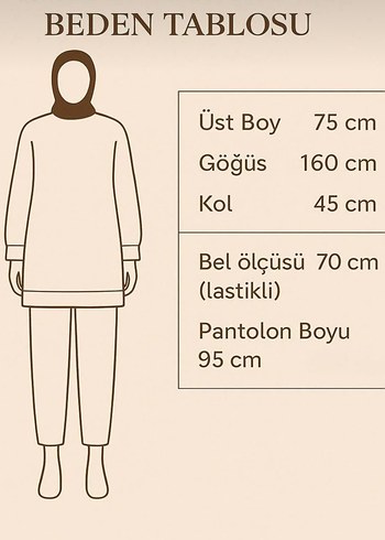 Kahverengi Kadın Oversize Takım şardonlu 3 iplik - Görsel 2