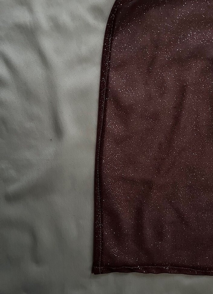 Mürdüm Parlak fular bandana - Görsel 2