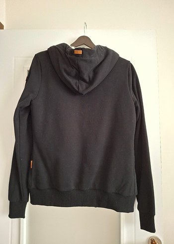 Siyah Kapüşonlu Kürklü Kadın Ceket - Görsel 2