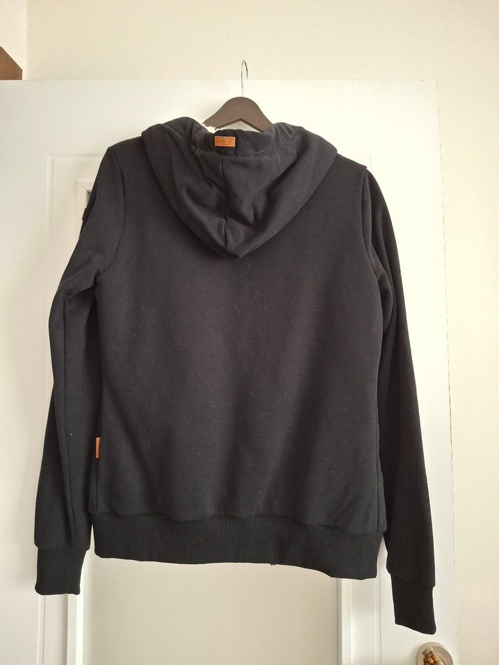 Siyah Kapüşonlu Kürklü Kadın Ceket - Görsel 2