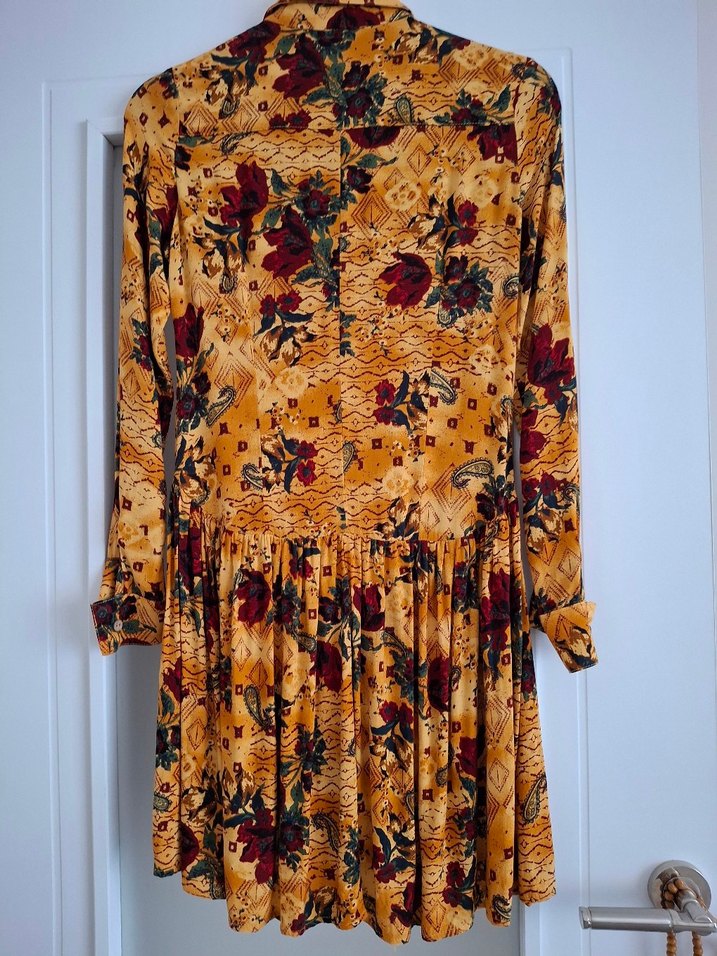 Çiçek Desenli Uzun Kollu Bohem Elbise - Görsel 4