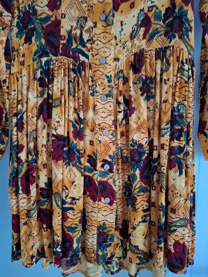 Çiçek Desenli Uzun Kollu Bohem Elbise - Görsel 3