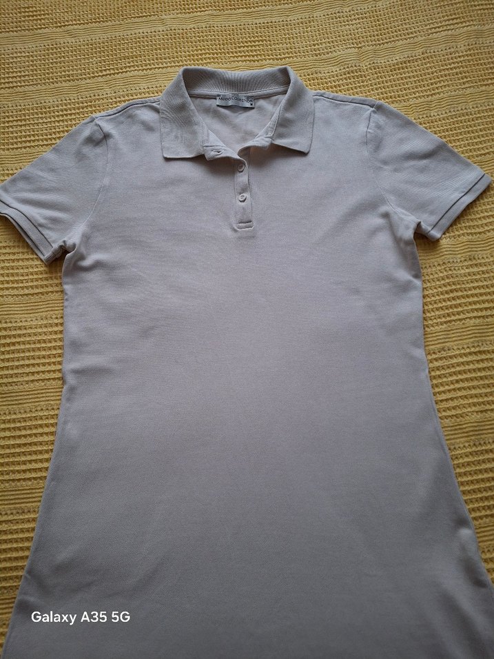 Mudo Bej Kısa Kollu Polo Yaka Midi Elbise - Görsel 2