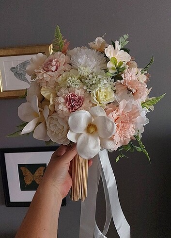 Tasarımcı Gelin Buketi & Damat yaka çiçeği