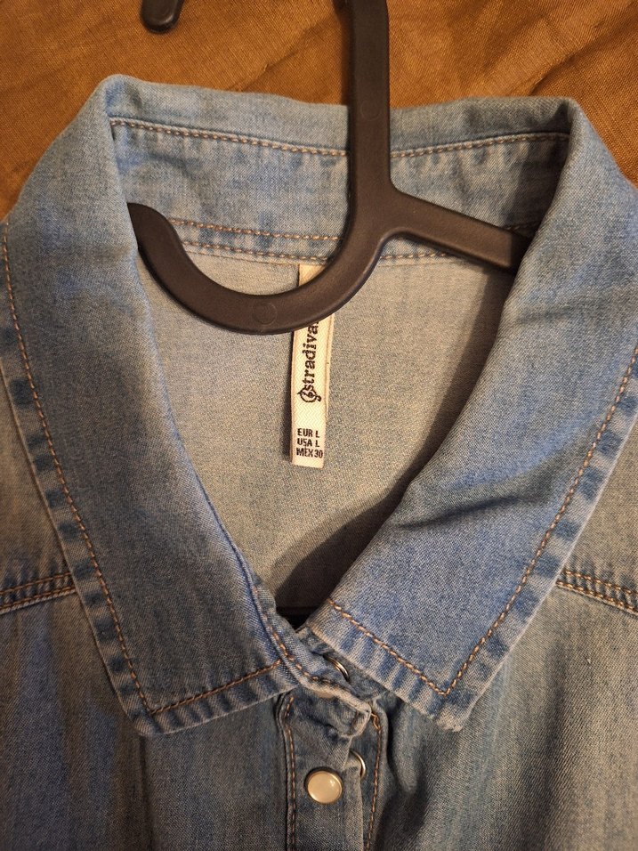 Mavi Denim Düğmeli Kadın Gömlek - Görsel 2