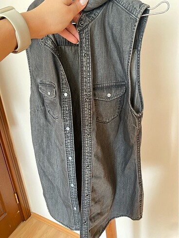 34 Beden gri Renk H&M yazlık kot bluz