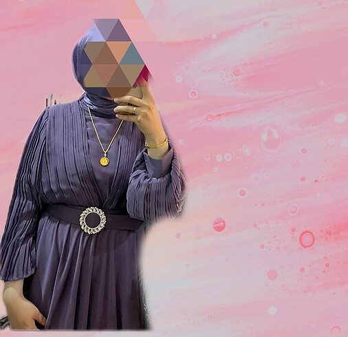 m Beden mor Renk HÜLYA KESER LİLA ABİYE
