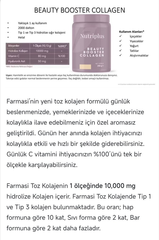 Nutriplus Beauty Booster Kollajen Tozu - Görsel 3