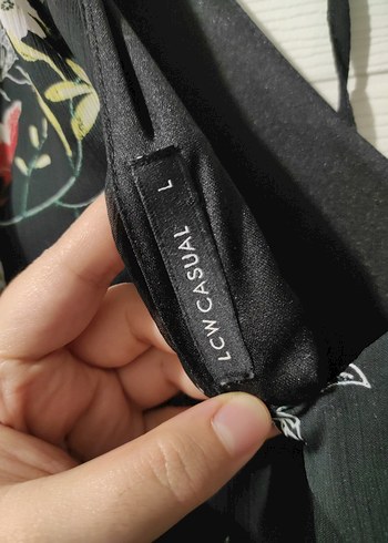 l Beden siyah Renk Çiçek Desenli Siyah Bohem Uzun Elbise