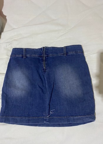 Diğer Kadın Mavi Pilili Midi Jean Etek Vintage