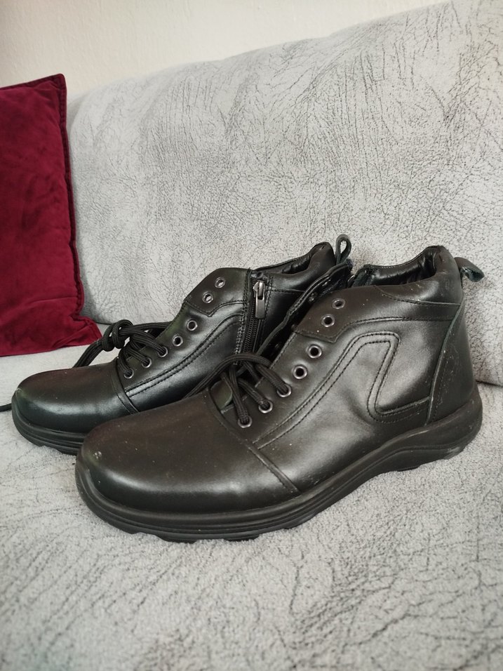 Fermuarlı Siyah Erkek  Bot hiç giyilmedi - Görsel 2