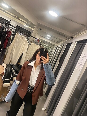 Kot detaylı crop ceket