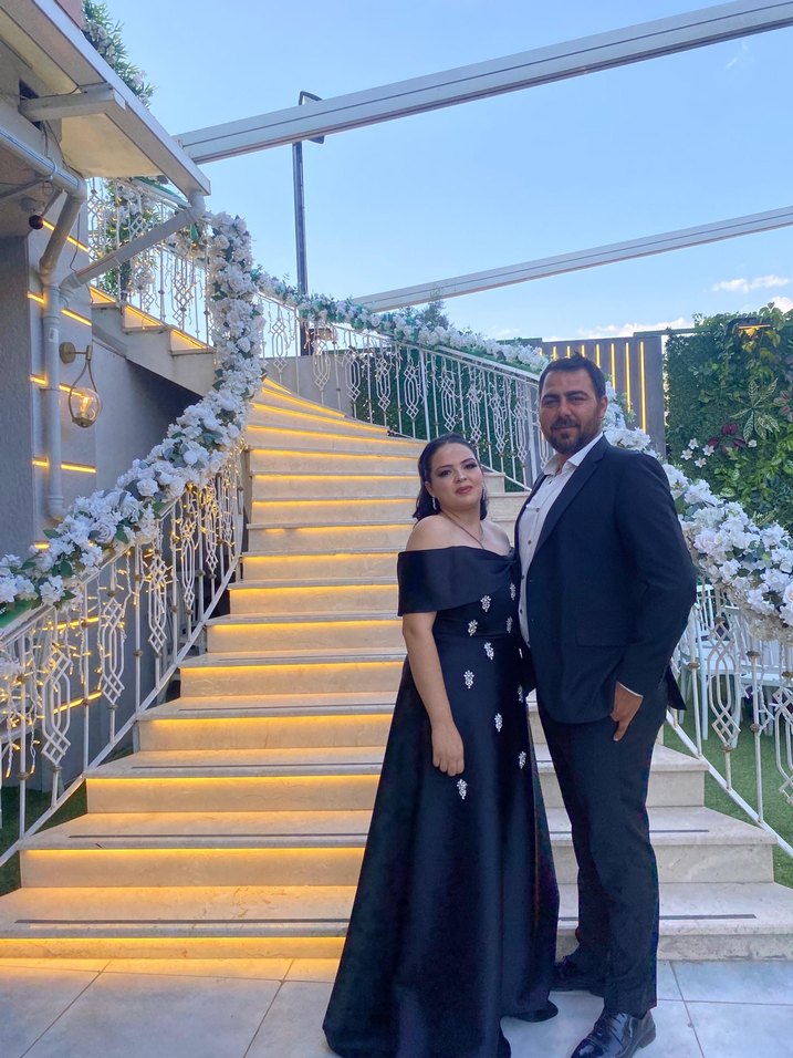 Drapeli Siyah Straplez Taş detaylı Uzun Abiye - Görsel 2