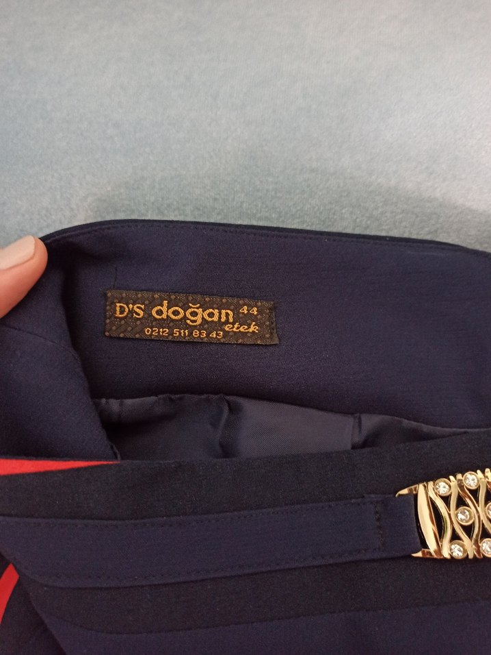 Drapeli Lacivert Midi Hamile Eteği - Görsel 3