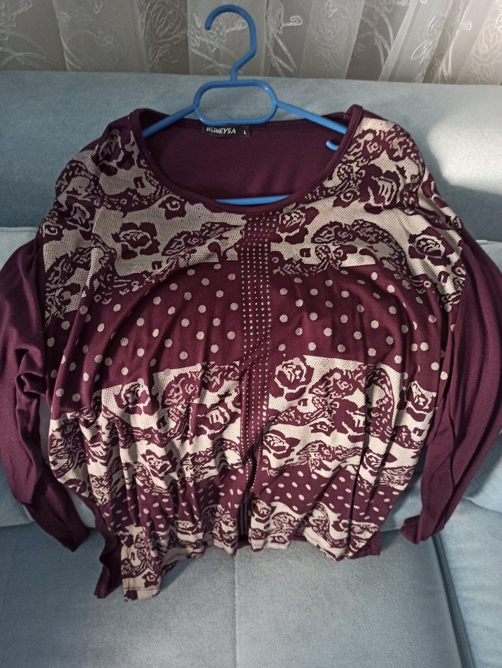 Bordo Bohem Desenli Hamile Tunik - Görsel 2