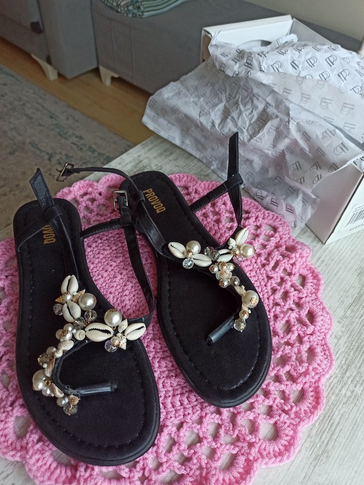 Boncuklu Nakışlı Pembe Bohem Kadın Sandalet - Görsel 2