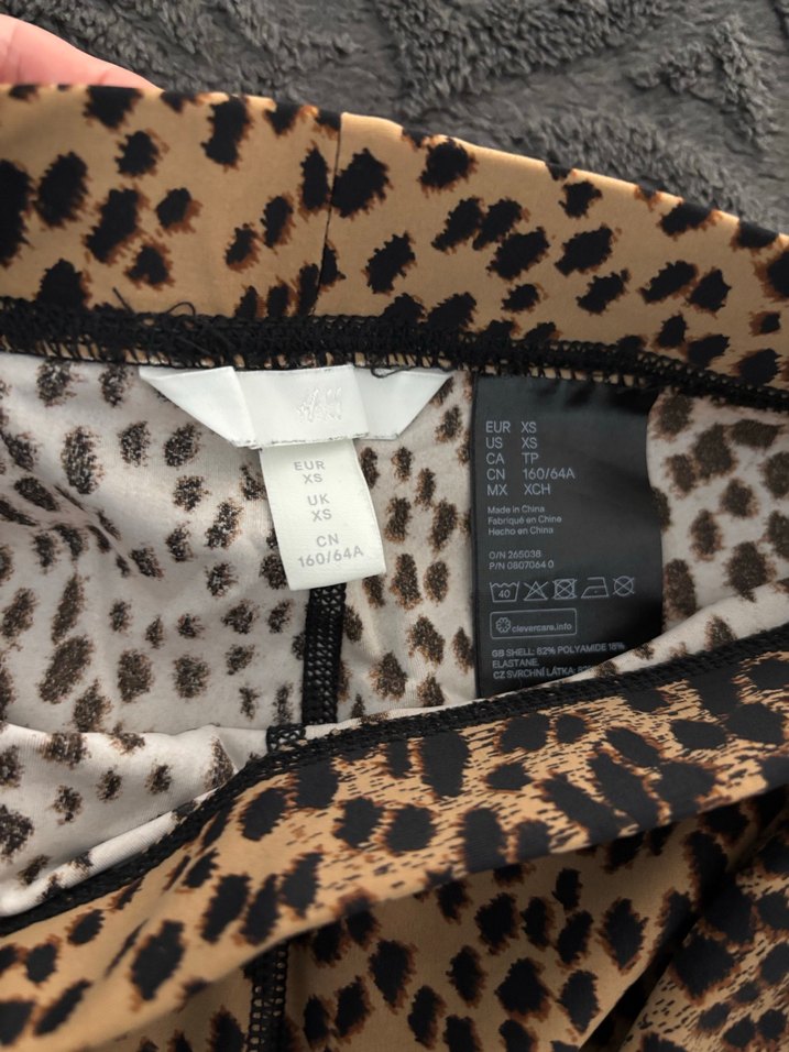 Kahverengi Leopar Desenli Kadın Kumaş tayt - Görsel 3