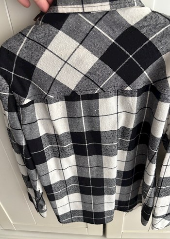 Gri Ekose Düğmeli çocuk Gömlek - Görsel 4