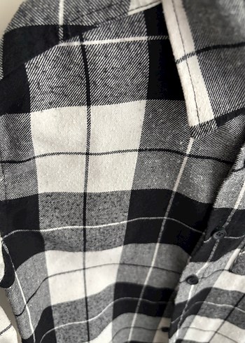 Gri Ekose Düğmeli çocuk Gömlek - Görsel 3