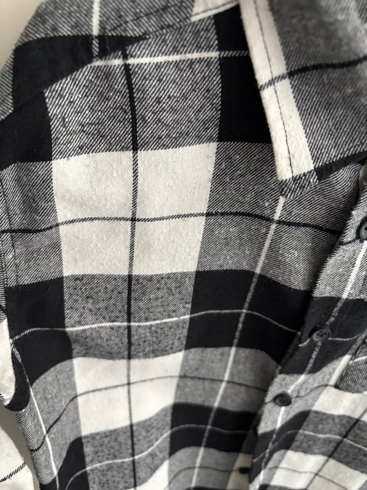 Gri Ekose Düğmeli çocuk Gömlek - Görsel 3