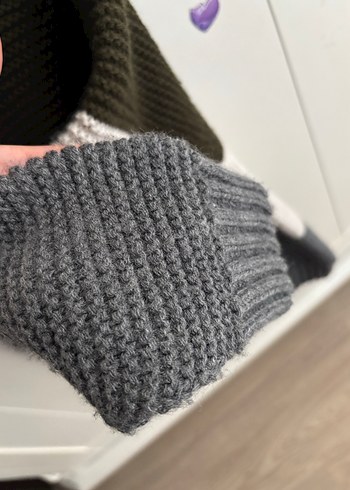 Gri Renkli Örgü çocuk Kazak - Görsel 5