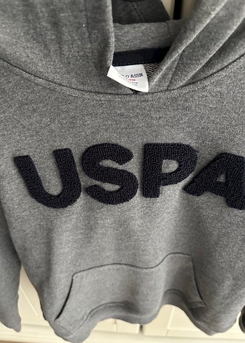 USPA Gri Erkek Çocuk Kapüşonlu Sweatshirt - Görsel 2