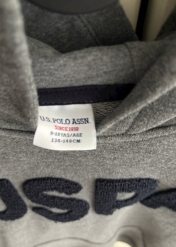 USPA Gri Erkek Çocuk Kapüşonlu Sweatshirt - Görsel 3