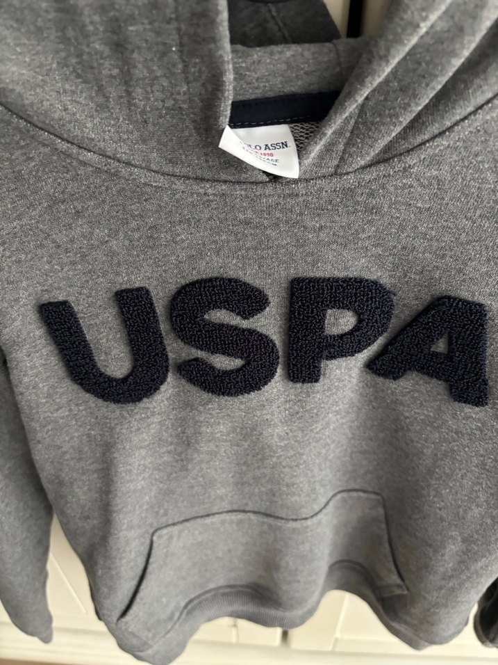 USPA Gri Erkek Çocuk Kapüşonlu Sweatshirt - Görsel 2