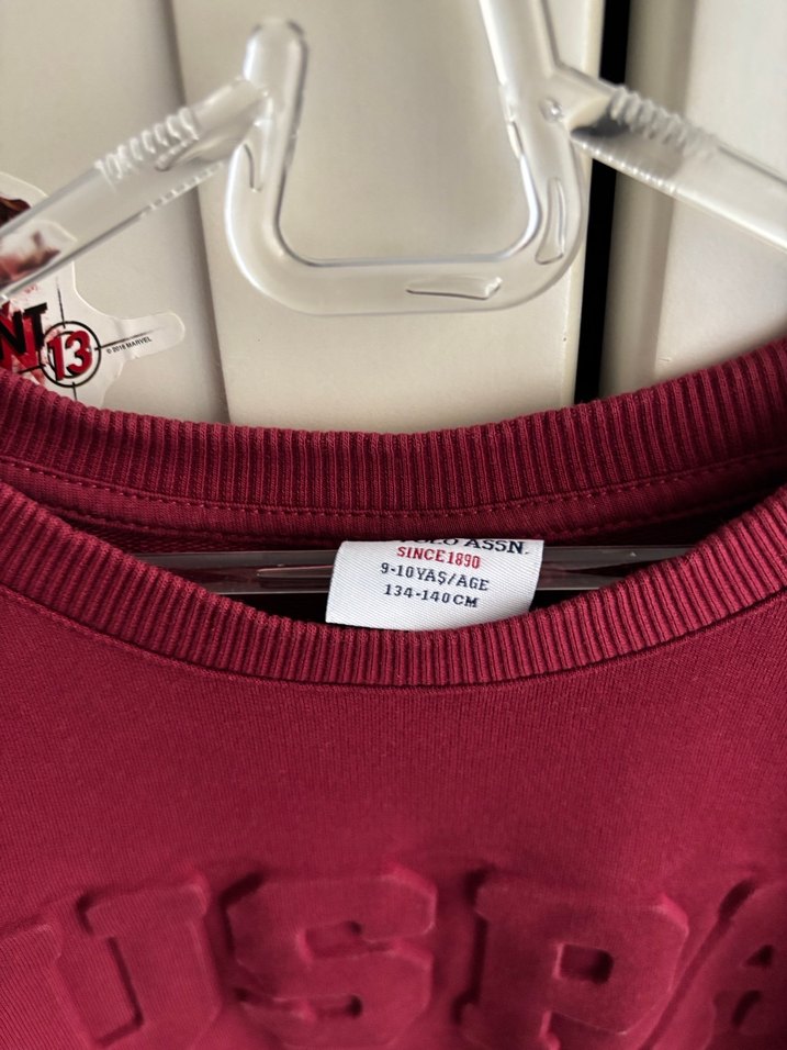 Bordo Erkek çocuk  Sweatshirt, Bisiklet Yaka, Rahat Kesim - Görsel 3