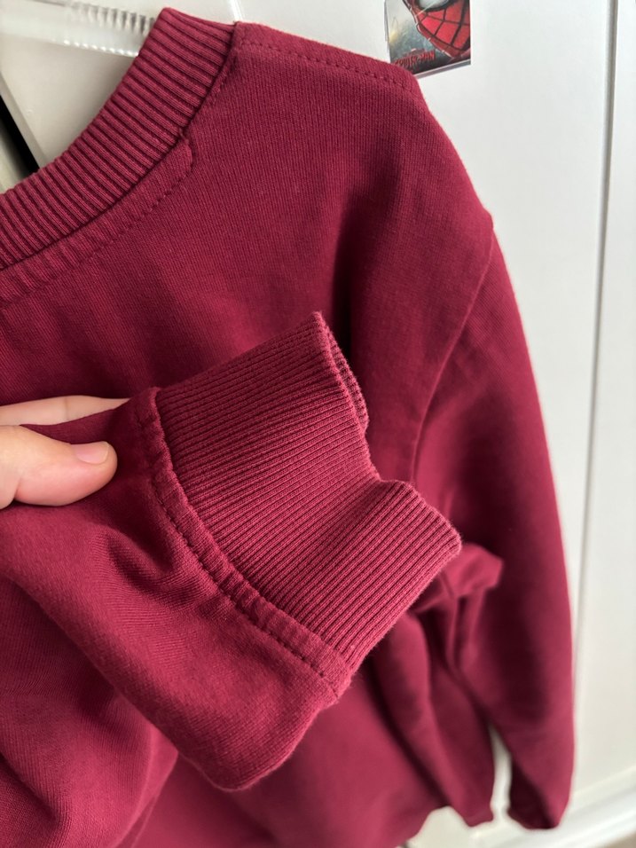 Bordo Erkek çocuk  Sweatshirt, Bisiklet Yaka, Rahat Kesim - Görsel 5