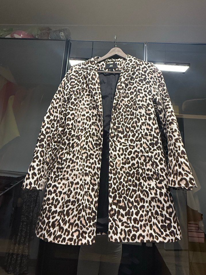 Kahverengi Leopar Desenli Kadın Kaban - Görsel 3