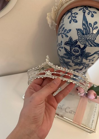 İnci Detaylı Beyaz Bohem Gelin Tacı - Görsel 4