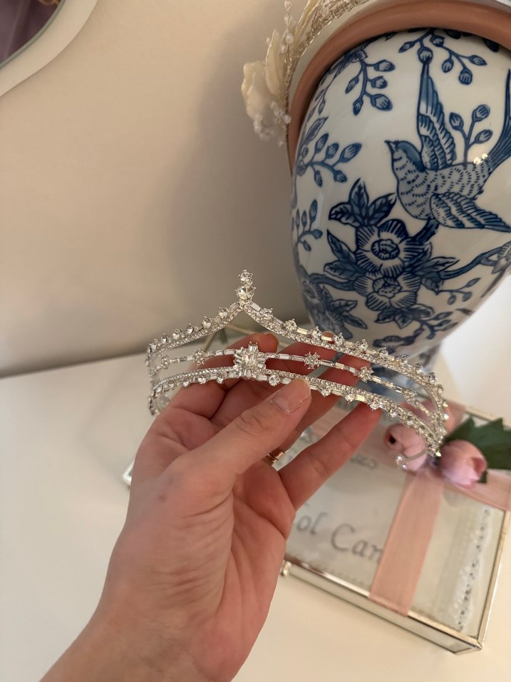 İnci Detaylı Beyaz Bohem Gelin Tacı - Görsel 4