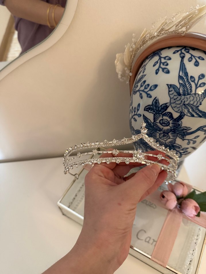 İnci Detaylı Beyaz Bohem Gelin Tacı - Görsel 2