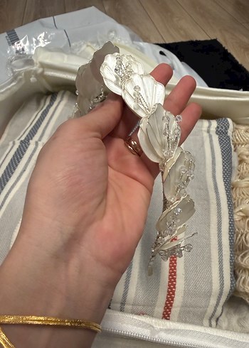 Dantel Detaylı Beyaz Seramik Saç Aksesuarı - Görsel 5